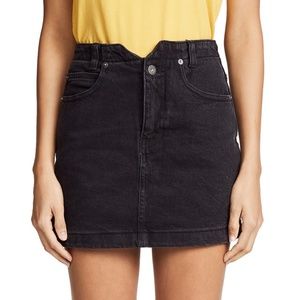 Free People She's All That Black Denim Mini Skirt